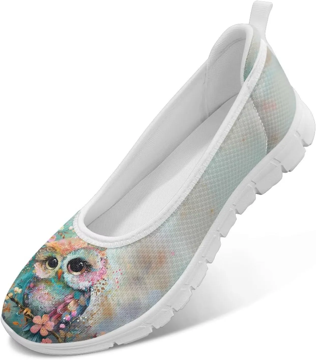 Women's Slip On Shoes Mesh Walking Flats Shoes Comfort Lightweight Casual Sneakers for Travel Date & Party White Sole Size 6-11
