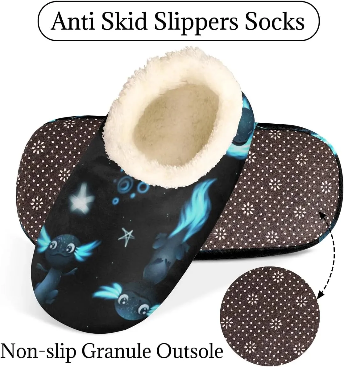 Women's Slippers Comfy Warm House Slippers for Women Men, Fuzzy Slip-on Plush Ladies Slippers Socks for Winter Bedroom Indoor and Outdoor