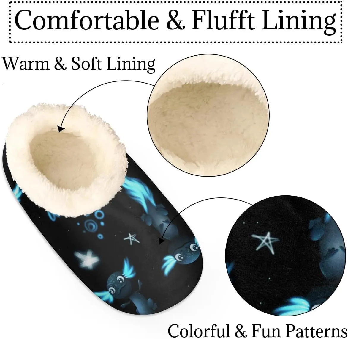 Women's Slippers Comfy Warm House Slippers for Women Men, Fuzzy Slip-on Plush Ladies Slippers Socks for Winter Bedroom Indoor and Outdoor