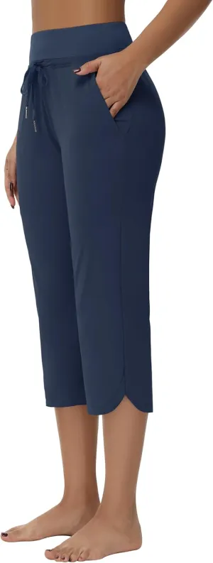 Women's Swim Capris Long Shorts Quick Dry UPF 50  Lightweight 2025 Swimming Pants with Zipper Pockets