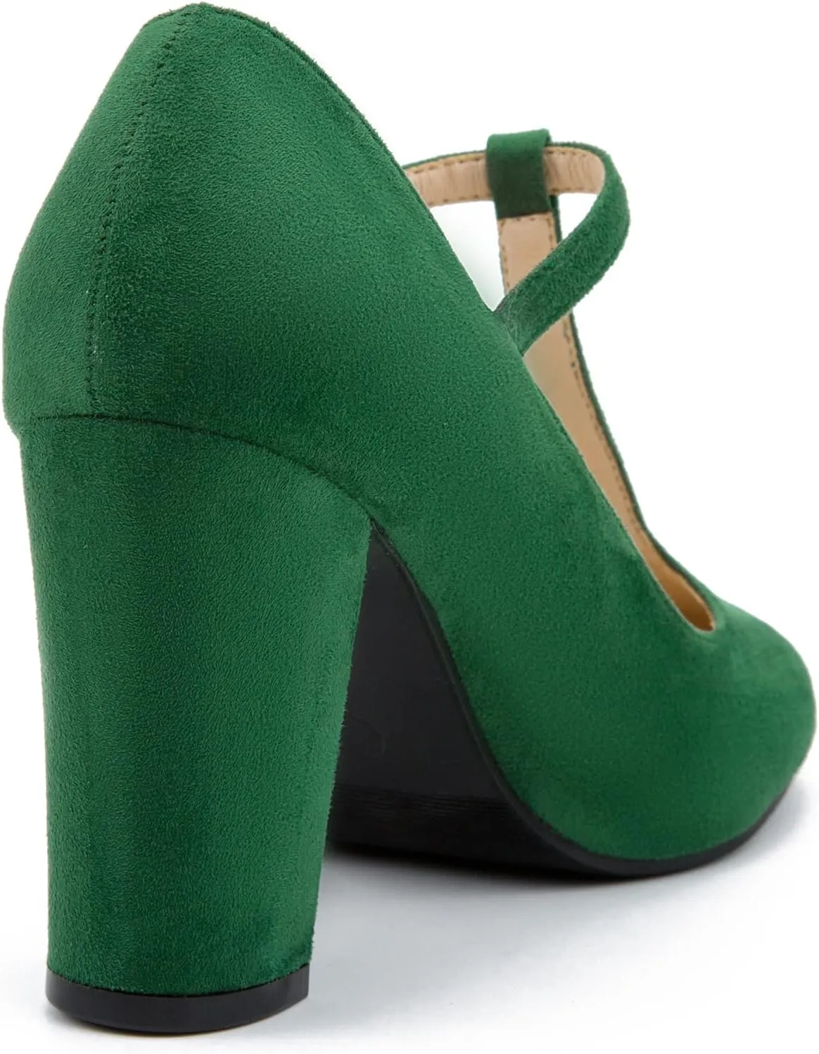 Women's T-Strap Mary Jane Pumps High Block Chunky Heel Wedding Dress Shoes