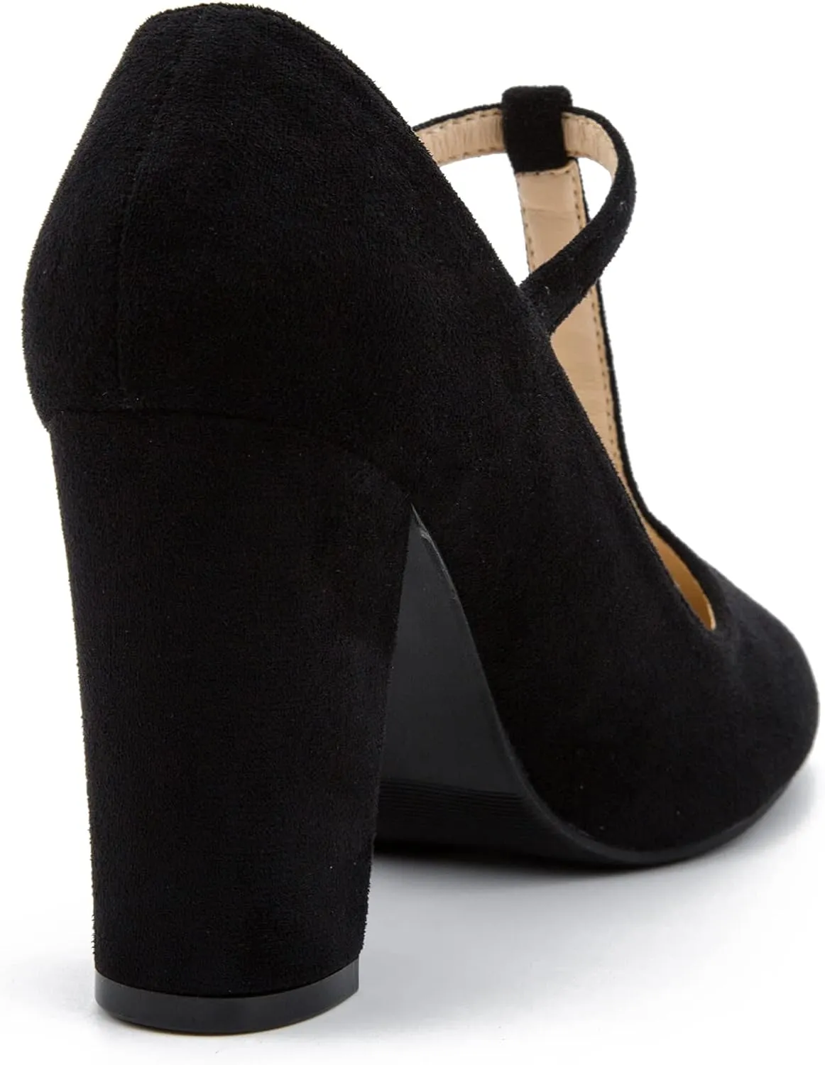 Women's T-Strap Mary Jane Pumps High Block Chunky Heel Wedding Dress Shoes