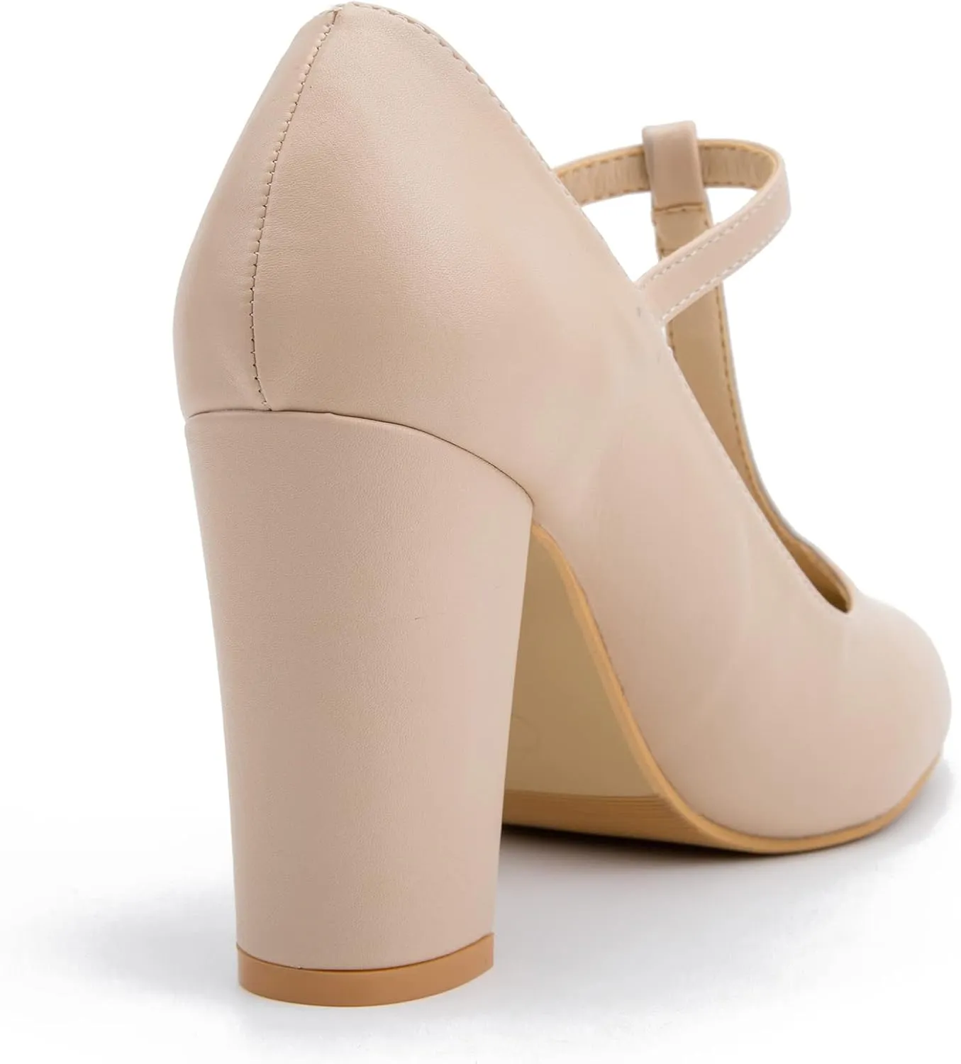 Women's T-Strap Mary Jane Pumps High Block Chunky Heel Wedding Dress Shoes