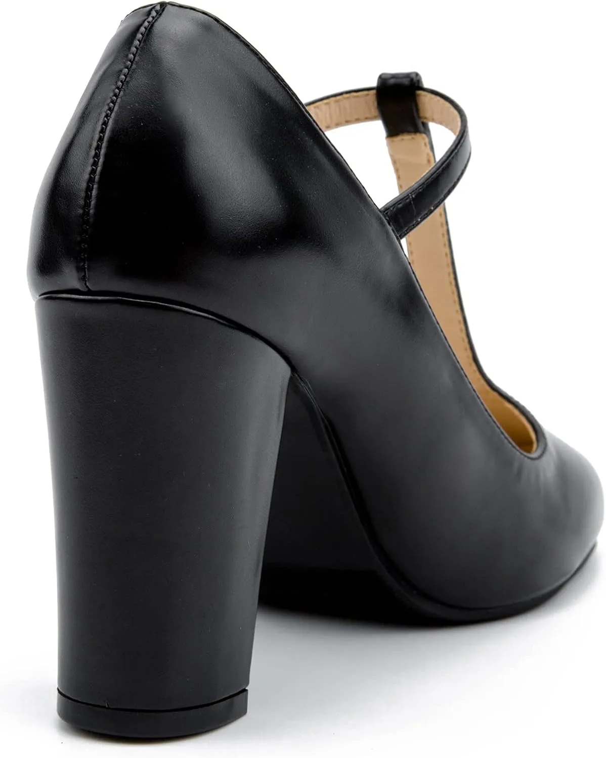 Women's T-Strap Mary Jane Pumps High Block Chunky Heel Wedding Dress Shoes