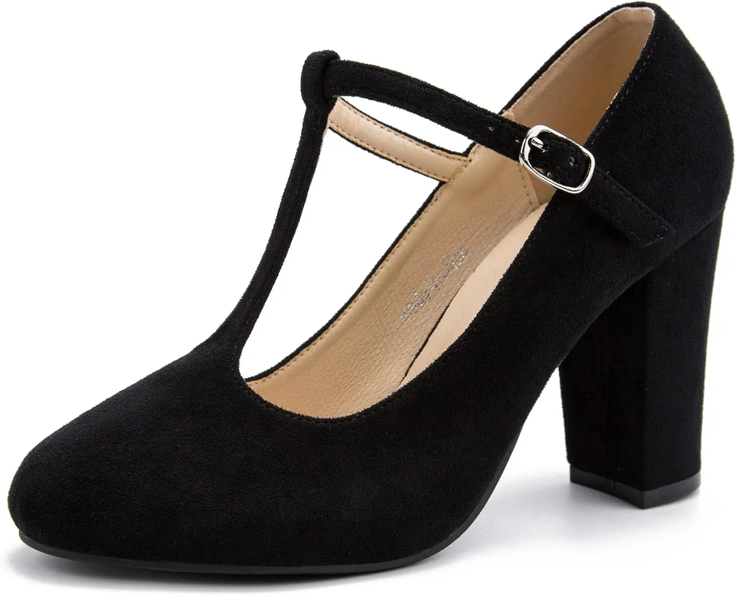 Women's T-Strap Mary Jane Pumps High Block Chunky Heel Wedding Dress Shoes