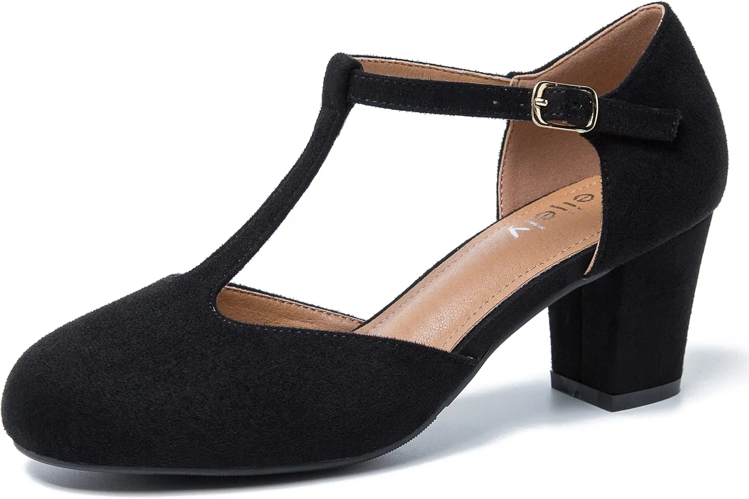 Womens T Strap Mary Jane Shoes Chunky Block Heel Ankle Strap Buckle Dress Pumps