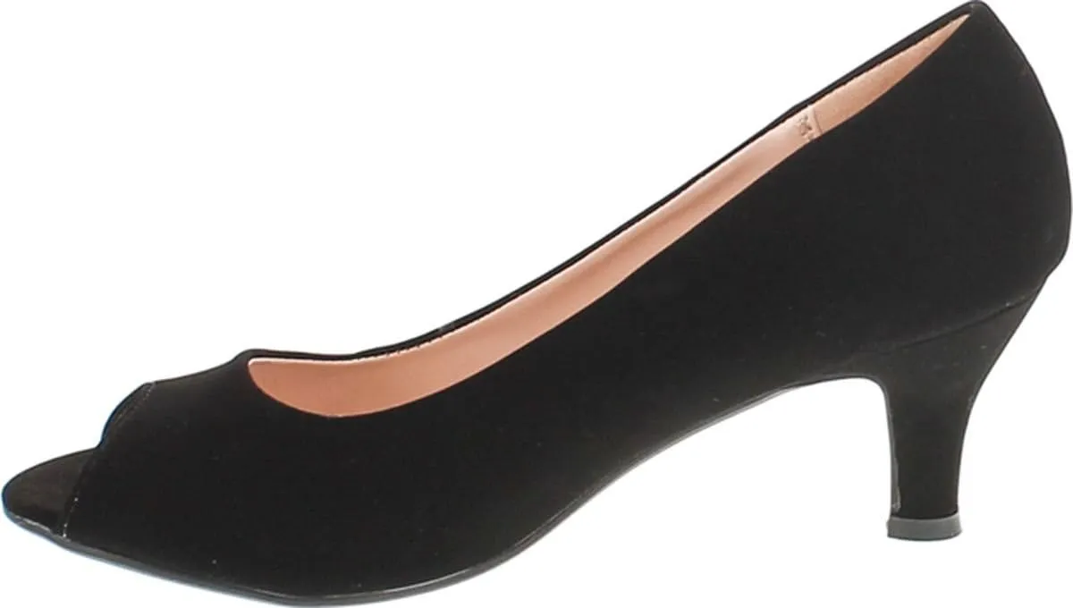 Wonda-2 Womens Peep Toe Low Heel Glitter Slip On Dress Pumps