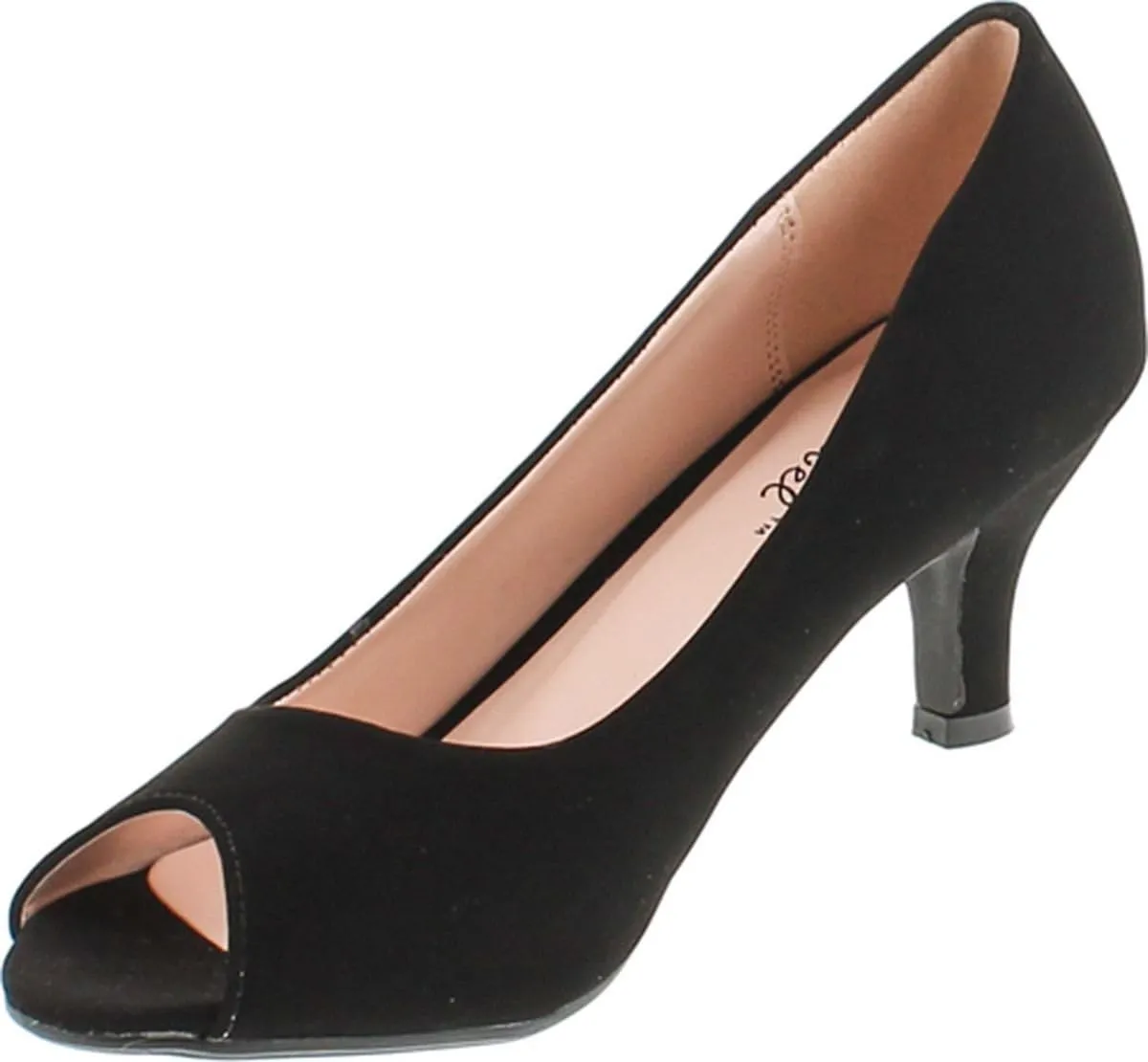 Wonda-2 Womens Peep Toe Low Heel Glitter Slip On Dress Pumps