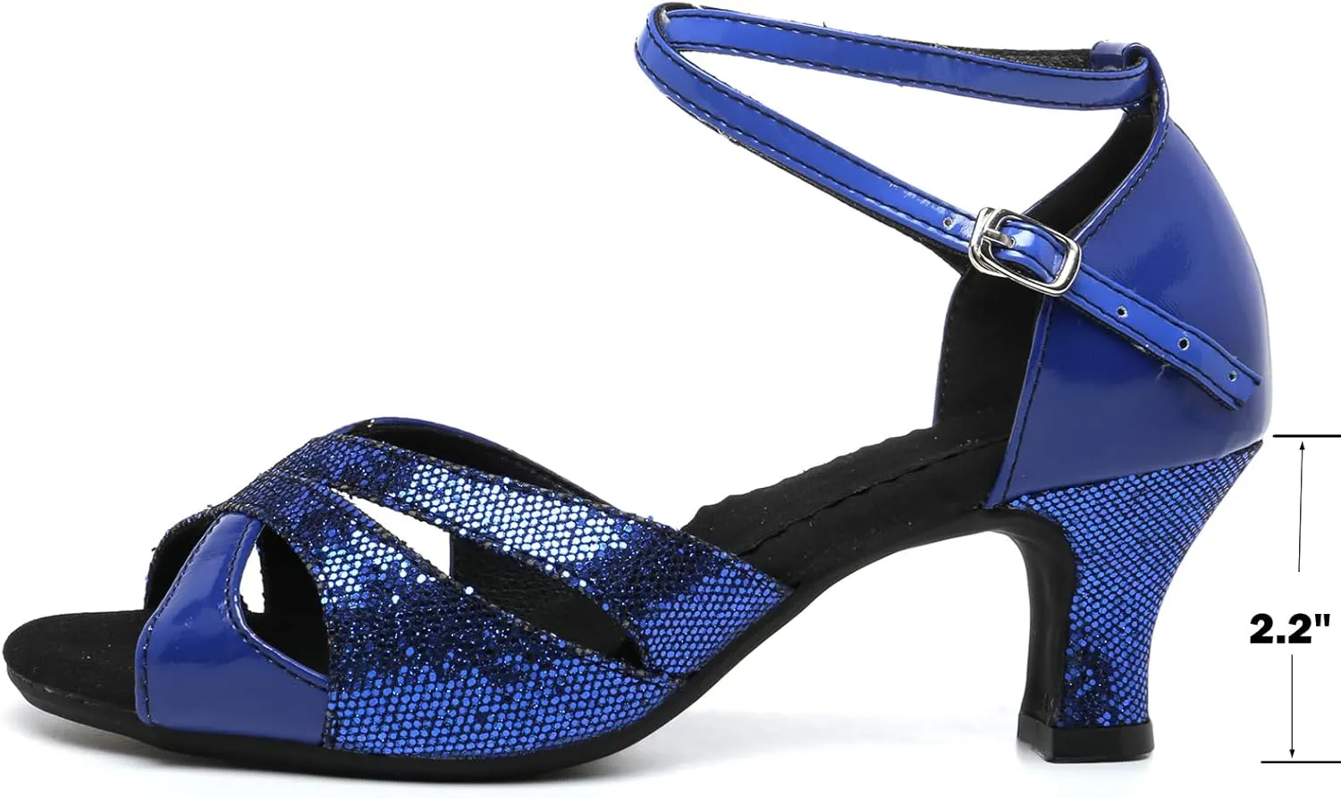 WUIWUIYU Women Dance Shoes 2.2" Ankle Strap Dancing Heels for Ballroom Salsa Tango Flamenco Latin Paso Doble Footwears