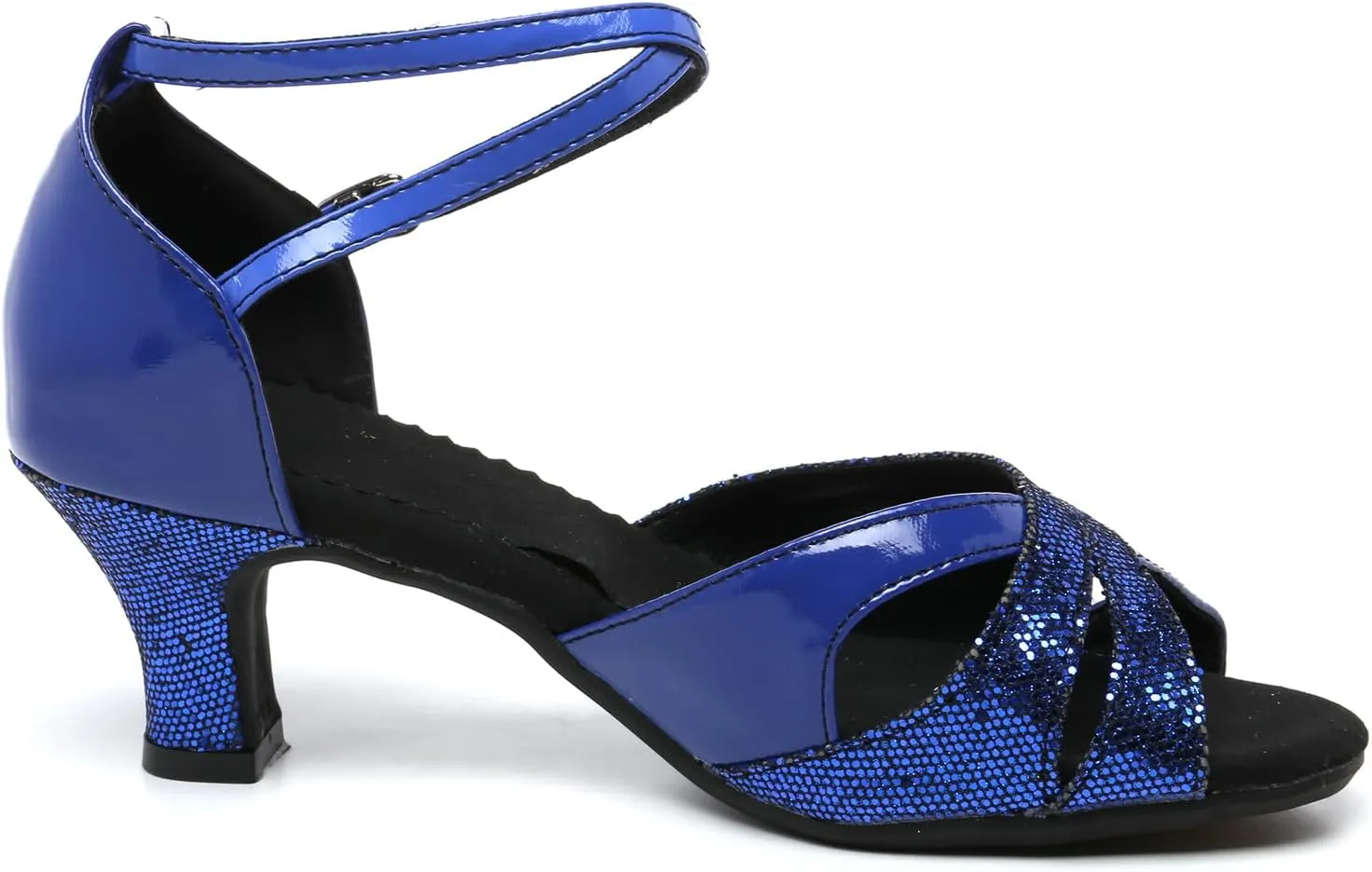 WUIWUIYU Women Dance Shoes 2.2" Ankle Strap Dancing Heels for Ballroom Salsa Tango Flamenco Latin Paso Doble Footwears