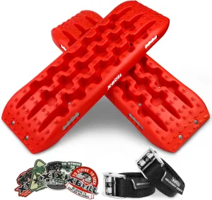 X-BULL New Recovery Traction Tracks Tire Ladder for Sand Snow Mud 4WD(Red)