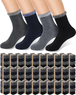 Xuhal 150 Pairs Winter Warm Thermal Socks Bulk Crew Boot Thick Heated for Women Men Cold Weather Hiking