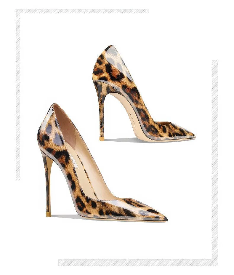 Zarina Leopard Print Velvet Pointed Toe High Heel Pumps