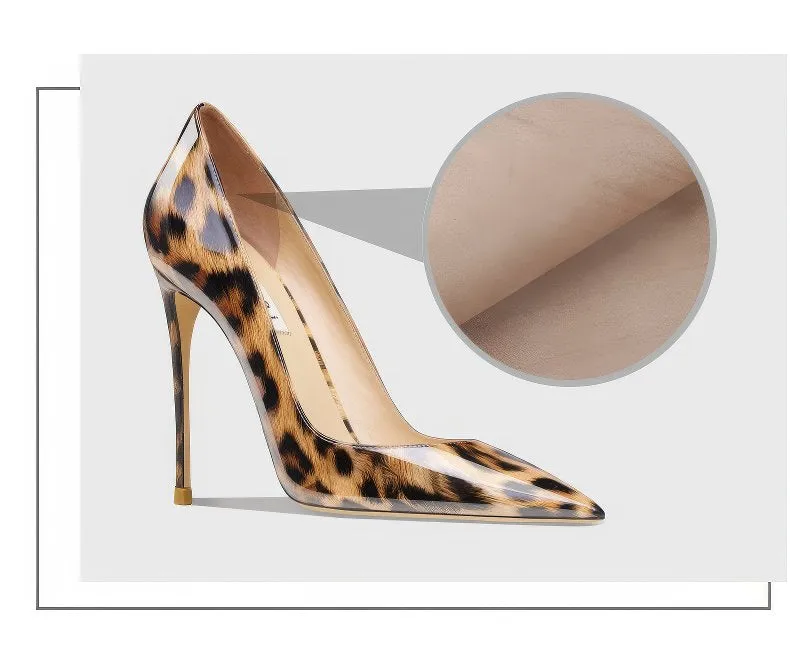 Zarina Leopard Print Velvet Pointed Toe High Heel Pumps