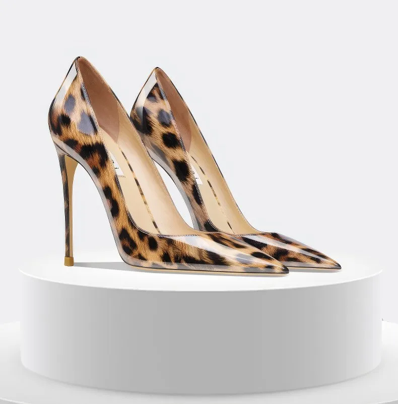 Zarina Leopard Print Velvet Pointed Toe High Heel Pumps
