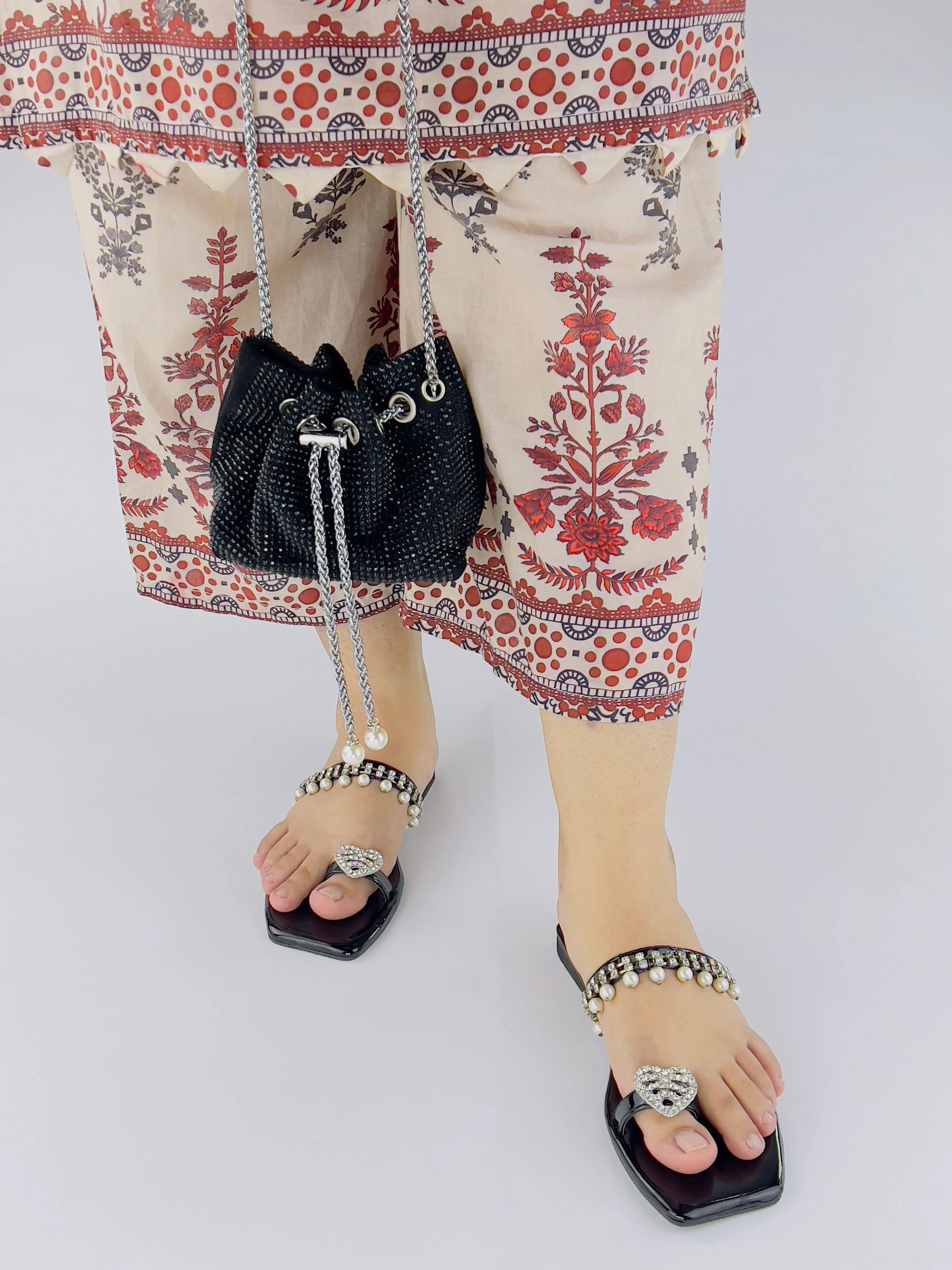 Zoe Black Square Toe Party Wear Slip-On Sandals0-11072